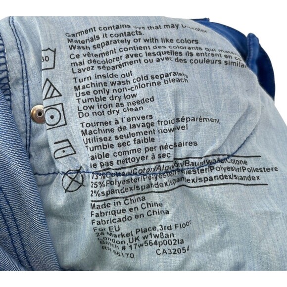 BDG Pants Women's Size 29 x 30 Blue Cigarette Mid Rise Cotton Blend - Picture 6 of 6